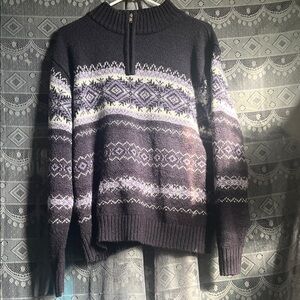 Cozy Black and White Patterned Sweater
